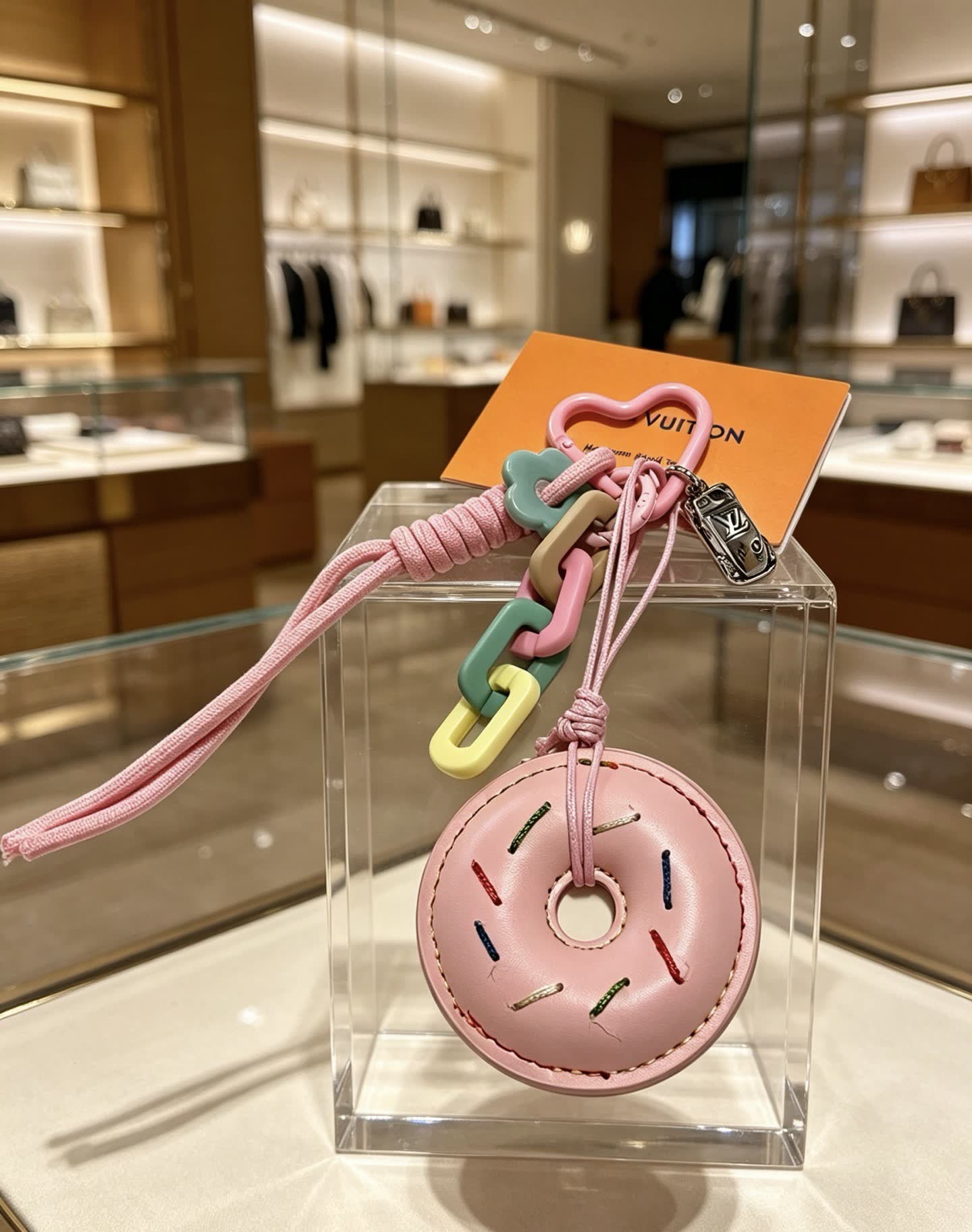 Louis Vuitton Pink Donut Keychain
